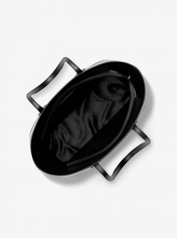 Eva Large Striped Signature Logo Tote Bag