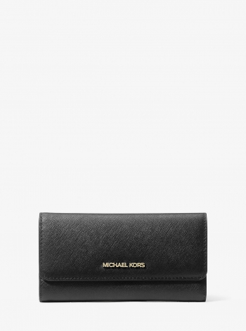 Michael Kors Jet Set Travel Crossgrain Leather Tri-Fold Wallet