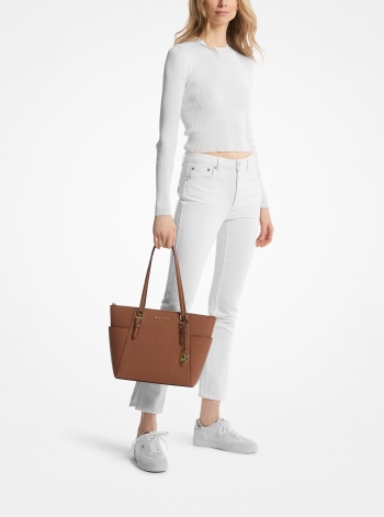 MICHAEL Michael Kors Charlotte Large Saffiano Leather Top-Zip Tote Bag