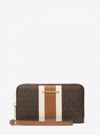Jet Set Travel Large Striped Signature Logo Smartphone Wallet