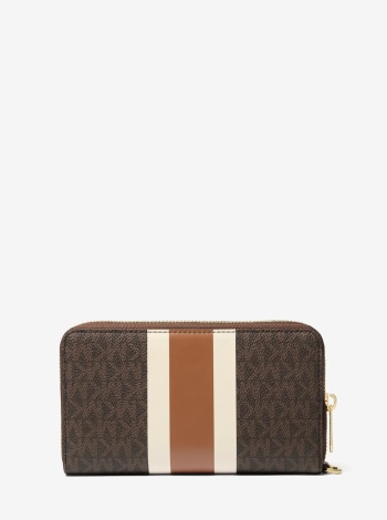 Jet Set Travel Large Striped Signature Logo Smartphone Wallet