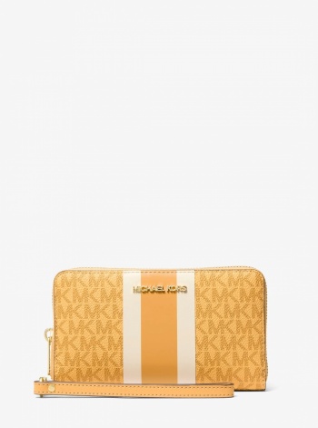 Jet Set Travel Large Striped Signature Logo Smartphone Wallet