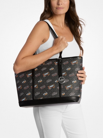 MICHAEL Michael Kors Jet Set Large Printed Signature Logo Tote Bag
