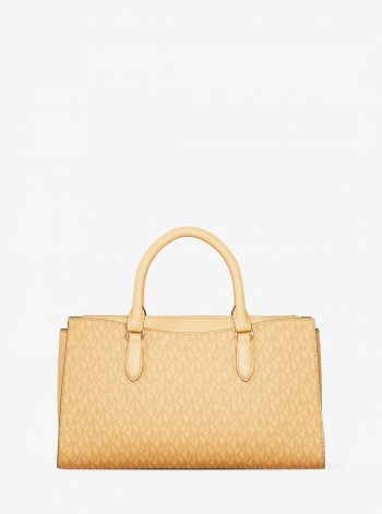 Arden Medium Signature Logo Top-Zip Satchel