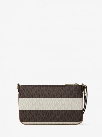 Jet Set Travel Small Striped Signature Logo Convertible Wristlet