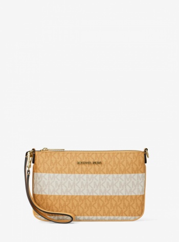 Jet Set Travel Small Striped Signature Logo Convertible Wristlet