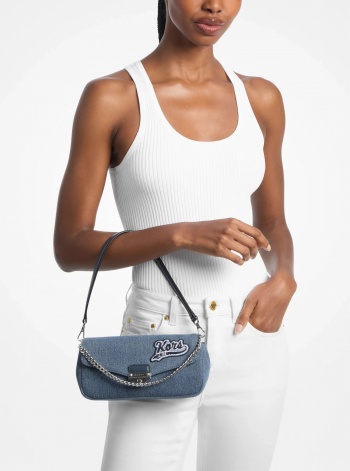 Soho Small Embellished Denim Convertible Crossbody Bag
