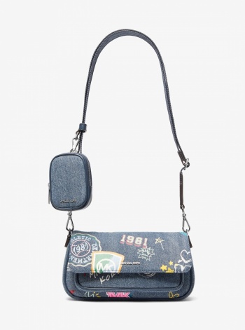 Jet Set Travel Small Embellished Denim Crossbody Bag With Pouch