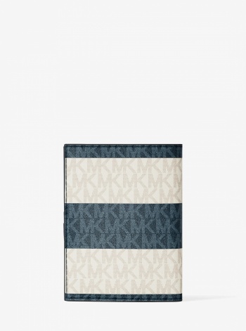 Jet Set Travel Medium Striped Signature Logo Passport Case