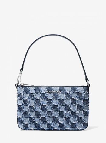 Jet Set Travel Small Patchwork Denim Convertible Wristlet