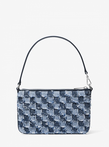 Jet Set Travel Small Patchwork Denim Convertible Wristlet