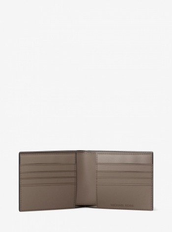 Michael Kors Mens Pebbled Leather Billfold Wallet and Signature Logo Card Case Gift Set