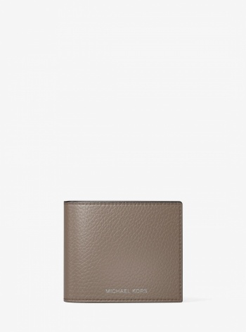 Michael Kors Mens Pebbled Leather Billfold Wallet and Signature Logo Card Case Gift Set