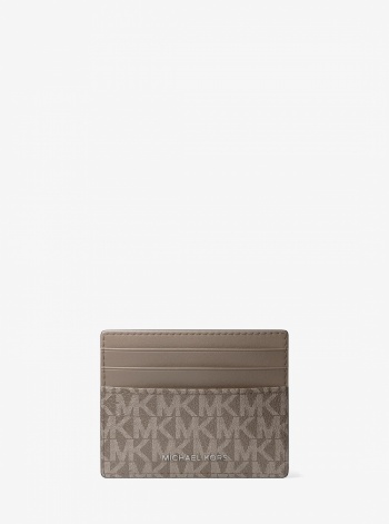 Michael Kors Mens Pebbled Leather Billfold Wallet and Signature Logo Card Case Gift Set
