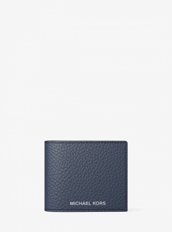 Michael Kors Mens Pebbled Leather Billfold Wallet and Signature Logo Card Case Gift Set