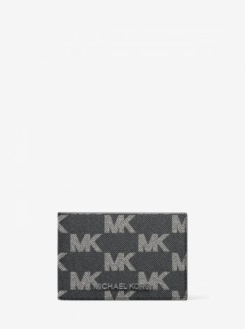 Michael Kors Mens Cooper Medium Logo Jacquard Denim Wallet
