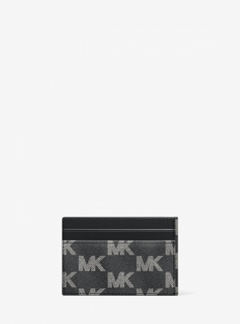 Michael Kors Mens Cooper Medium Logo Jacquard Denim Wallet