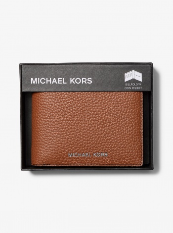 Michael Kors Mens Cooper Pebbled Leather Billfold Wallet With Coin Pouch