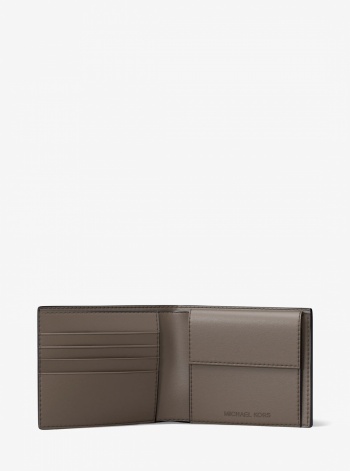 Michael Kors Mens Cooper Pebbled Leather Billfold Wallet With Coin Pouch