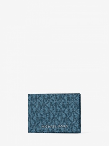 Michael Kors Mens Cooper Striped Signature Logo Billfold Wallet With Passcase