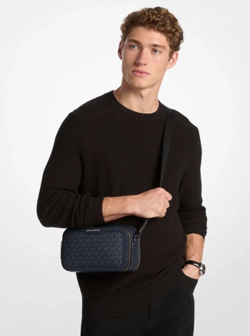 Michael Kors Mens Cooper Signature Logo Crossbody Bag