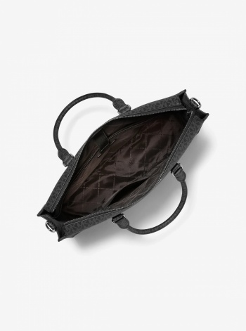 Michael Kors Mens Cooper Pebbled Leather and Signature Logo Briefcase