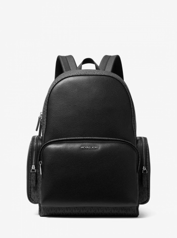 Michael Kors Mens Cooper Leather and Signature Logo Backpack