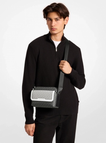 Michael Kors Mens Cooper Medium Signature Logo Camera Bag