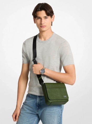 Michael Kors Mens Cooper Leather Crossbody Bag