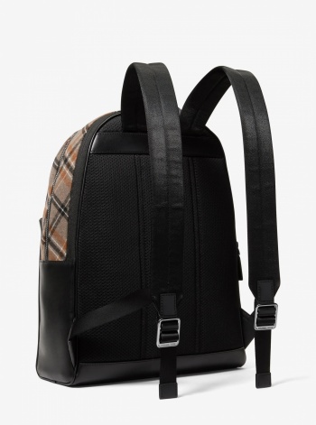 Michael Kors Mens Pacey Plaid Print Wool Blend Backpack