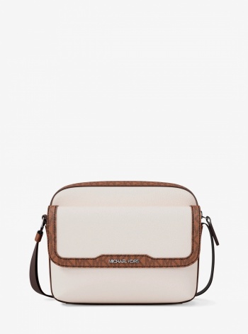 Michael Kors Mens Cooper Medium Pebbled Leather and Signature Logo Camera Crossbody Bag