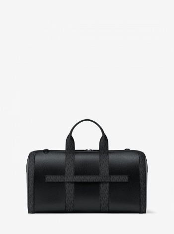Michael Kors Mens Cooper Pebbled Leather and Signature Logo Duffel Bag