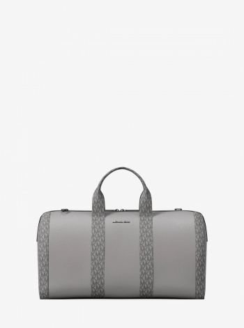 Michael Kors Mens Cooper Pebbled Leather and Signature Logo Duffel Bag