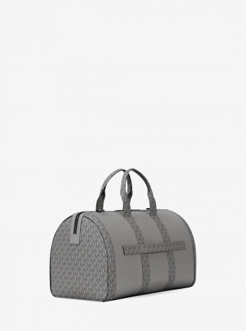 Michael Kors Mens Cooper Pebbled Leather and Signature Logo Duffel Bag