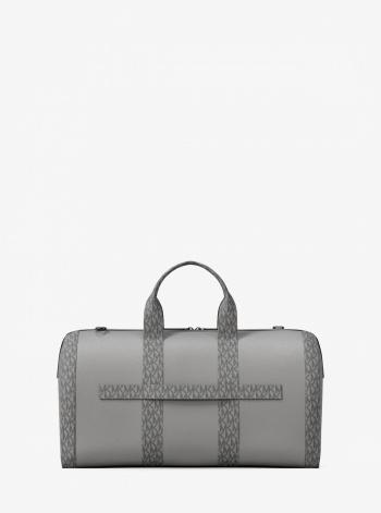 Michael Kors Mens Cooper Pebbled Leather and Signature Logo Duffel Bag