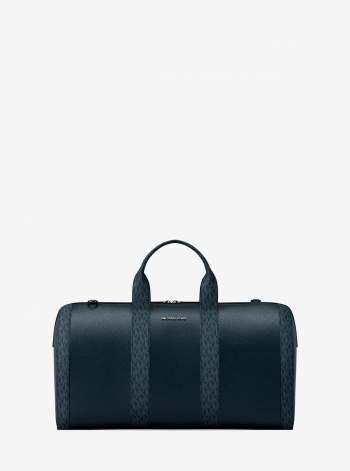Michael Kors Mens Cooper Pebbled Leather and Signature Logo Duffel Bag