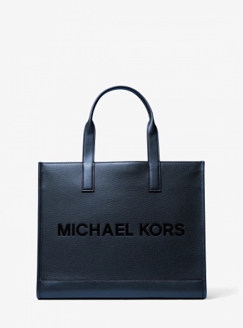 Michael Kors Mens Cooper Logo Embossed Pebbled Leather Tote Bag