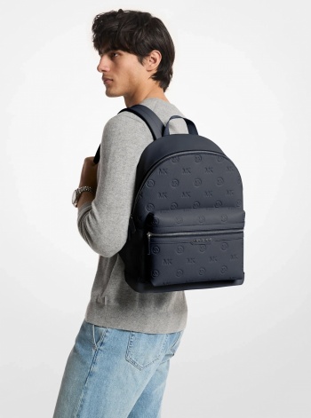 Michael Kors Mens Cooper Medium Logo Debossed Dome Backpack