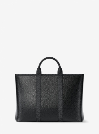 Michael Kors Mens Cooper Medium Pebbled Leather and Signature Logo Tote Bag