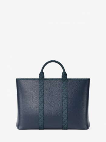 Michael Kors Mens Cooper Medium Pebbled Leather and Signature Logo Tote Bag