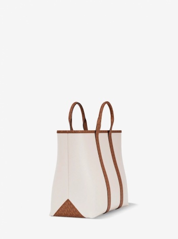 Michael Kors Mens Cooper Medium Pebbled Leather and Signature Logo Tote Bag