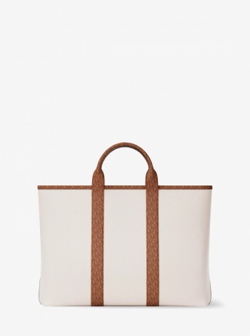 Michael Kors Mens Cooper Medium Pebbled Leather and Signature Logo Tote Bag