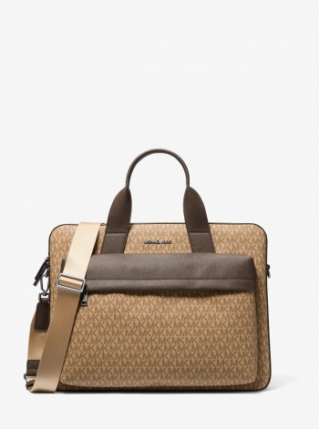 Michael Kors Mens Pacey Medium Signature Logo Pocket Briefcase