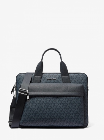Michael Kors Mens Pacey Medium Signature Logo Pocket Briefcase