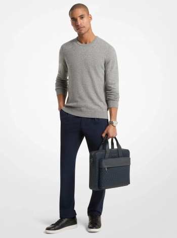 Michael Kors Mens Pacey Medium Signature Logo Pocket Briefcase