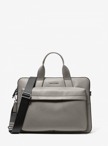 Michael Kors Mens Pacey Medium Pebbled Leather Pocket Briefcase