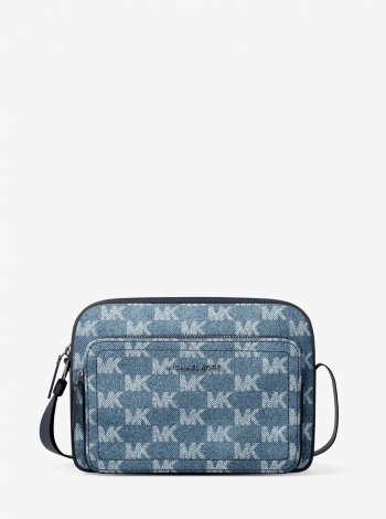 Michael Kors Mens Cooper Logo Jacquard Denim Flight Bag