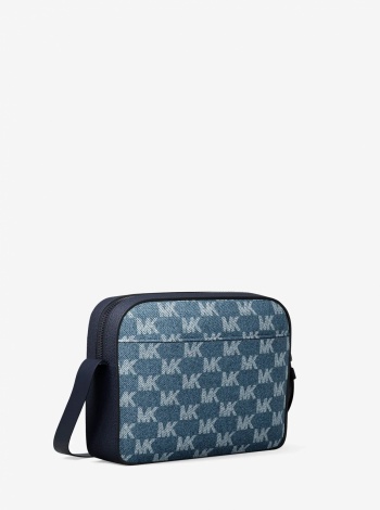 Michael Kors Mens Cooper Logo Jacquard Denim Flight Bag