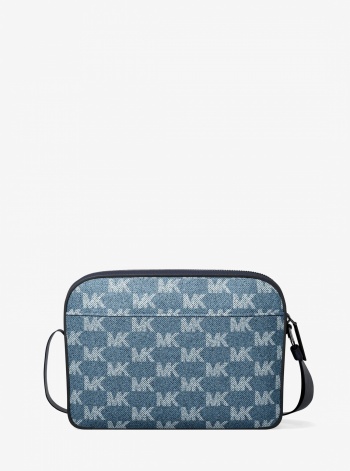 Michael Kors Mens Cooper Logo Jacquard Denim Flight Bag