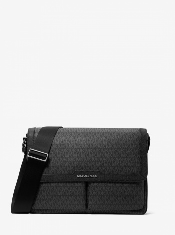 Michael Kors Mens Pacey Medium Signature Logo Messenger Bag